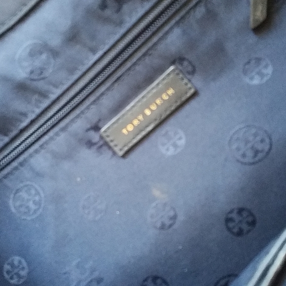 Tory Burch Navy Blue Nylon Cinched Tote Bag - Picture 10 of 14